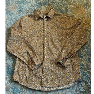 Express Men’s Floral Button-Down Shirt – Soft Wash – Size M